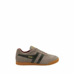 Gola Grey/ / Dark Brown/ Deep Red Harrier Suede Lace-Up Trainers -Gola Shop unnamed file 1027