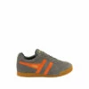 Gola Ash And Orange Men's Harrier Suede Lace-Up Trainers