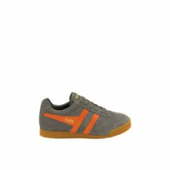 Gola Ash And Orange Men's Harrier Suede Lace-Up Trainers -Gola Shop unnamed file 124