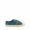 Gola Blue Denim Ladies' Coaster Rainbow Stitch Canvas Lace-Up Trainers -Gola Shop unnamed file 1252