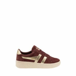 Gola Red/Burgundy Grandslam Pearl Ladies' Suede Lace-Up Trainers