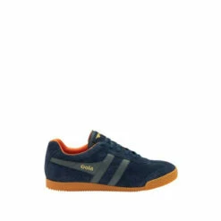 Gola Ash And Orange Men's Harrier Suede Lace-Up Trainers -Gola Shop unnamed file 130