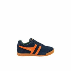 Gola Ash And Orange Men's Harrier Suede Lace-Up Trainers -Gola Shop unnamed file 131