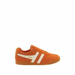 Gola Ash And Orange Men's Harrier Suede Lace-Up Trainers -Gola Shop unnamed file 133