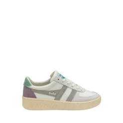 Gola White & Grey Ladies' Grandslam Trident Lace-Up Trainers