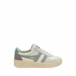 Gola White & Grey Ladies' Grandslam Trident Lace-Up Trainers -Gola Shop unnamed file 198