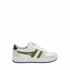Gola White Men's Grandslam Classic Leather Lace-Up Trainers