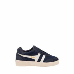 Gola Navy And Off White Match Point Canvas LaceUp Trainers