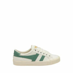 Gola Off White/Green Mist Ladies' Tennis Mark Cox Canvas Lace-Up Trainers