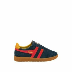 Gola Blue/ Red Men's Hurricane Suede Lace-Up Trainers -Gola Shop unnamed file 583