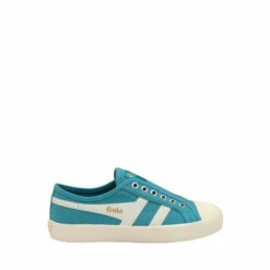 Gola Blue Ocean/Off White Ladies' Coaster Slip Canvas Lace-Up Trainers