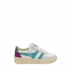 Gola White & Blue Ladies' Grandslam Trident Lace-Up Trainers